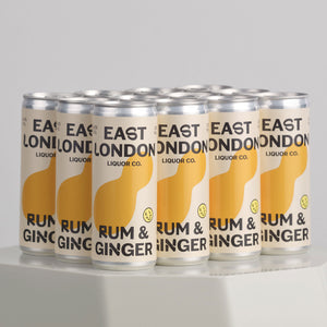 East London Liquor Co Rum and Ginger cans
