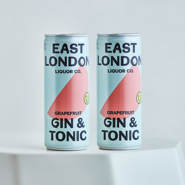 12 CANS OF EAST LONDON GRAPEFRUIT GIN & TONIC, 5% ABV