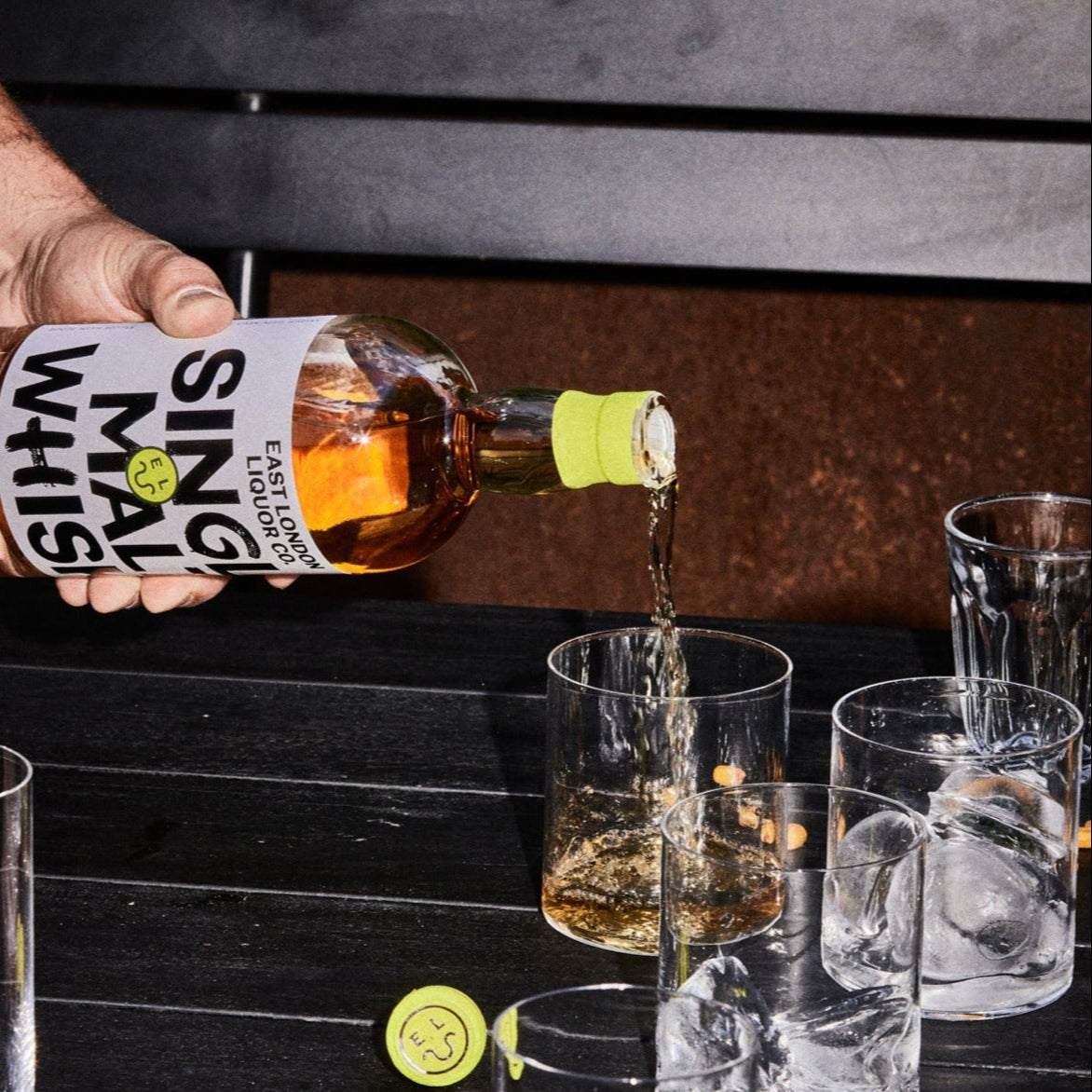 East London Liquor Single Malt Whisky Bottle Pouring