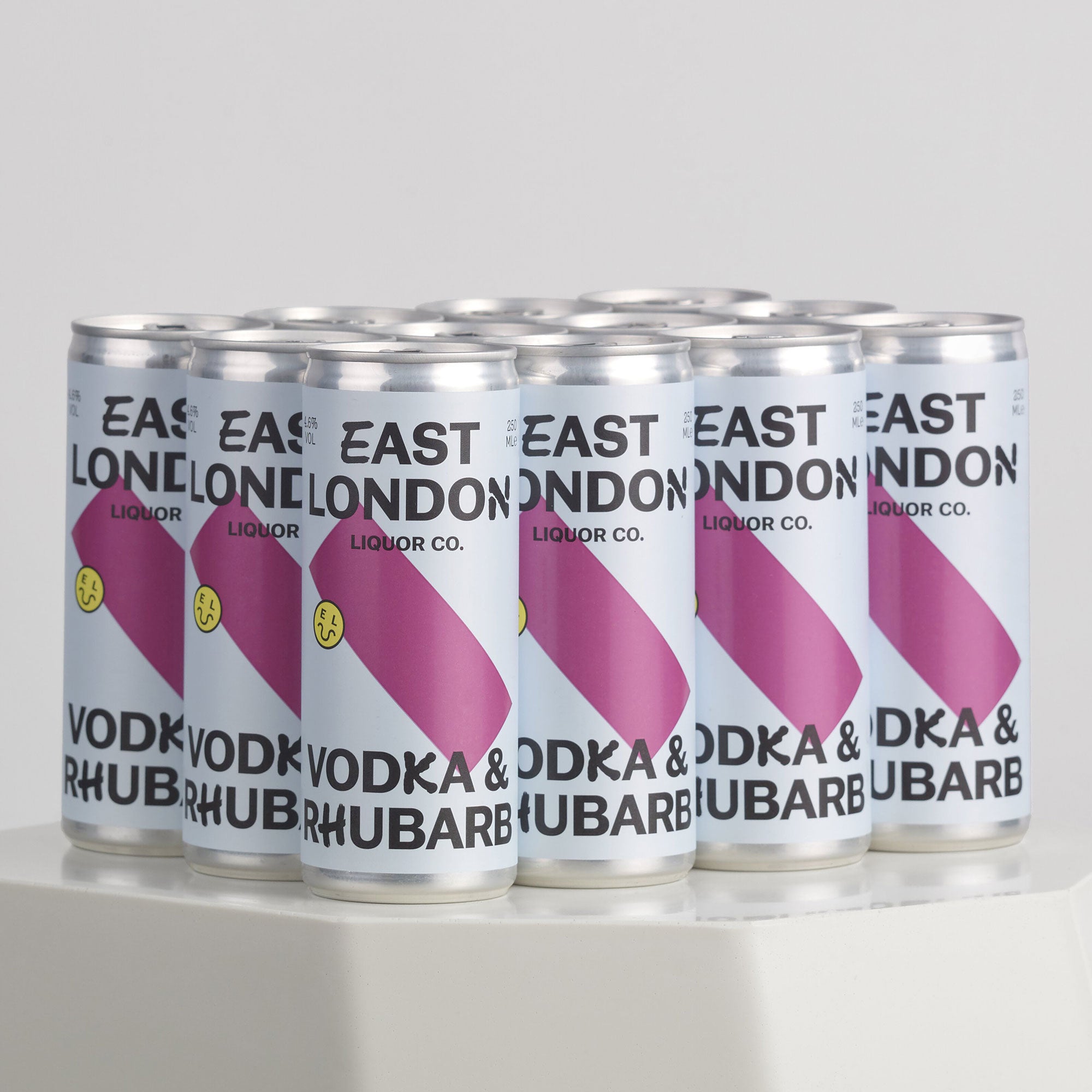East London Liquor Co Vodka and Rhubarb cans