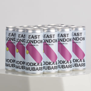 East London Liquor Co Vodka and Rhubarb cans